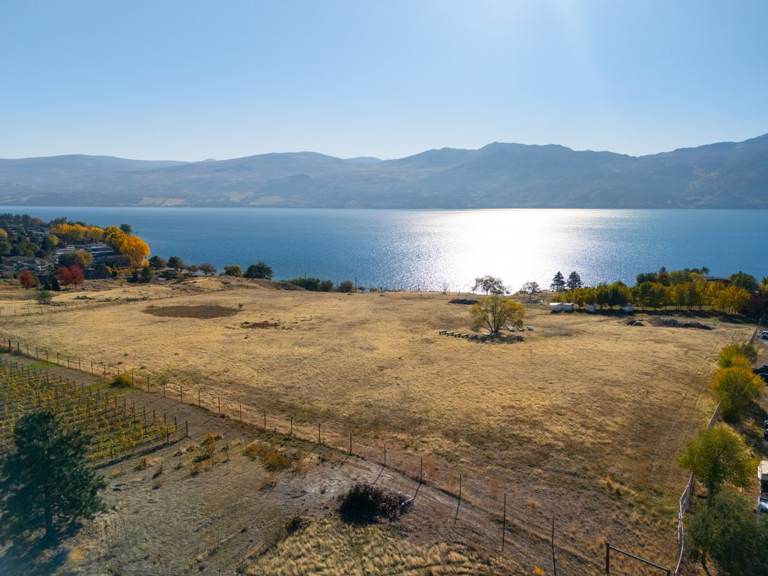 The open acreage looking out over Okanagan Lake